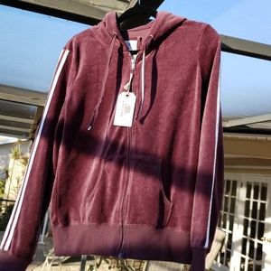 Velvet striped sweater jacket sweatshirt